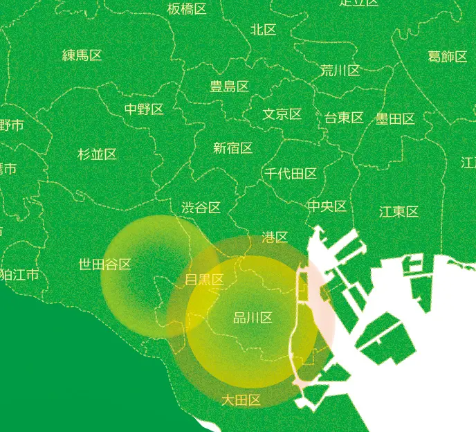 荏原ホームケアクリニック 訪問エリアマップ